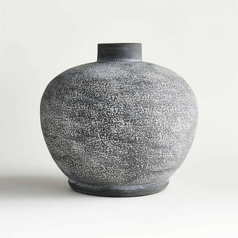 Ophelia Matte Black Round Vase 10".