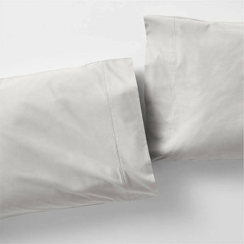 Favorite Organic Cotton Percale Dove Grey King Pillowcases, Set of 2.
