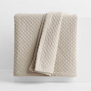 Organic Cotton Sand Beige Full/Queen Coverlet.