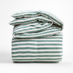 Kids Stripe Organic Cotton Jersey Full/Queen Duvet Cover