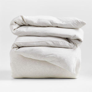 Cozysoft Organic Cotton Jersey Heathered Ivory Full/Queen Duvet Cover.