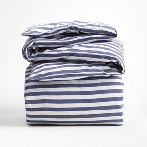 Kids Stripe Organic Cotton Jersey Full/Queen Duvet Cover