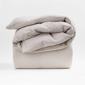 Cozysoft Organic Jersey Oatmeal Brown King Duvet Cover.