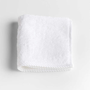 Quick-Dry White Organic Cotton Washcloth.
