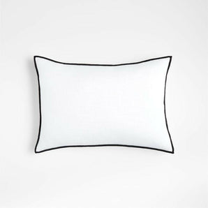 Merrow Stitch Cotton Throw Pillow with Down-Alternative Insert 22"x15"