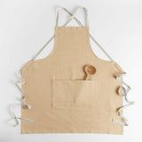 Oslo Cross-Back Natural Beige Apron with Pocket.