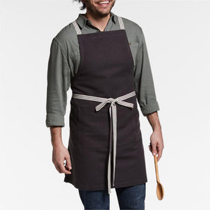 Oslo Cross-Back Linen-Organic Cotton Apron with Pocket
