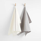 Oslo Dish Towels Set of 2 White/Grey.