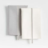 Oslo Dish Towels Set of 2 White/Grey.
