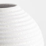 Otsu Round White Ceramic Textured Vase 12".