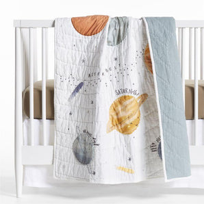 Baby Outer Space Organic Cotton Crib Quilt