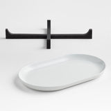 Oven-to-Table Oval Platter with Black Wood Trivet.