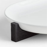 Oven-to-Table Oval Platter with Black Wood Trivet.
