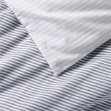 Oxford Shirting Light Indigo Blue Organic Cotton Reversible Full/Queen Duvet Cover.