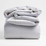 Oxford Shirting Light Indigo Blue Organic Cotton Reversible King Duvet Cover.