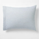 Oxford Shirting Light Indigo Blue Organic Cotton Reversible Standard Bed Pillow Sham.