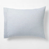 Oxford Shirting Light Indigo Blue Organic Cotton Reversible Standard Bed Pillow Sham.