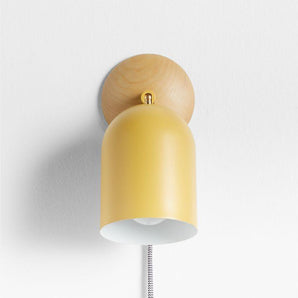 Kids Pixi Metal and Wood Swivel Plug-In Wall Sconce