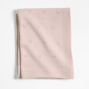 Baby Pointelle Knit Elegant Stroller Blanket