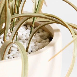 Large Faux Potted Grass in White Pot.