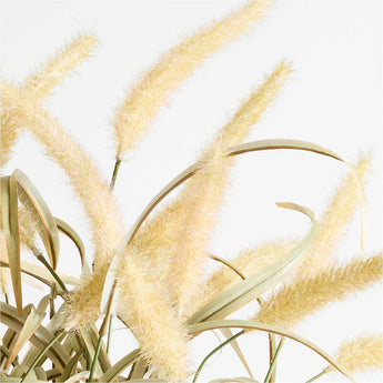 Large Faux Potted Grass in White Pot.