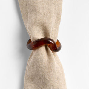 Recycled Glass Amber Napkin Rings, Set of 4