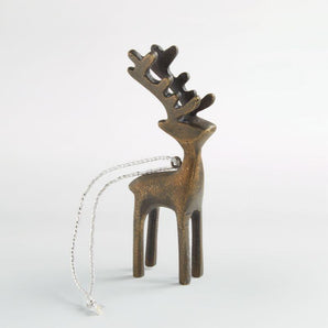 Adorno de árbol de Navidad con reno antiguo