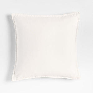 Relaxed Washed Organic Cotton Velvet Throw Pillow white