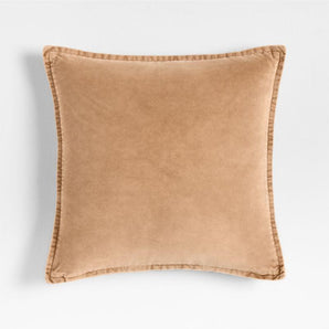 Relaxed Washed Organic Cotton Velvet Throw Pillow