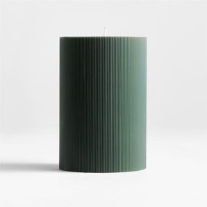 Spruce Ribbed Pillar Candle