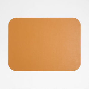 Rizzo Easy Care Recycled Leather Reversible Brown Rectangular Placemat.
