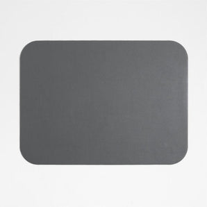 Rizzo Easy Care Recycled Leather Reversible Grey Rectangular Placemat.