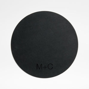 Faux Leather Round Placemat Blac.