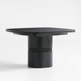 Roseau 48"-70" Charcoal Black Wood Extendable Dining Table.
