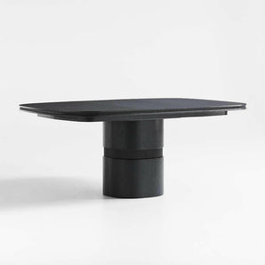 Roseau 48"-70" Charcoal Black Wood Extendable Dining Table.