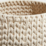 Rulon White Medium Open Storage Tote Basket.