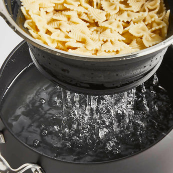 Black Silicone Collapsible Colander & Steamer.