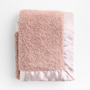 Baby Satin Trim Plush Stroller Blanket