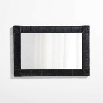Simi Black Rattan Wall Mirror.