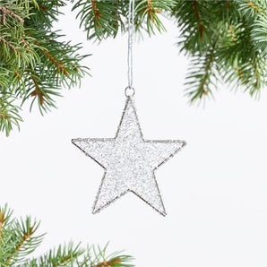 Adorno Estrella De Oropel Plateado.