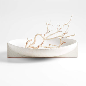 Soren White Ceramic Decorative Bowl.