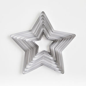 Juego de 10 cortadores de galletas en forma de estrella apilables