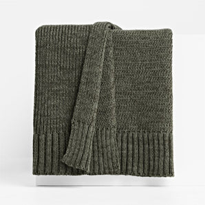 SweaterKnit Burnt Green Throw.