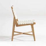 Taj White Leather Side Chair.