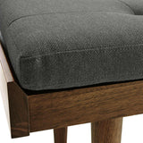 Tate Walnut Slatted Bench with Charcoal Cushion.
