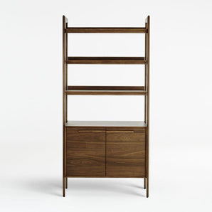 Tate Wood 3-Shelf Storage Bookcase Cabinet