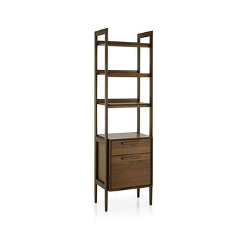 Tate Walnut Bookcase File Cabinet.