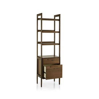 Tate Walnut Bookcase File Cabinet.
