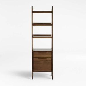 Tate Walnut Bookcase File Cabinet.