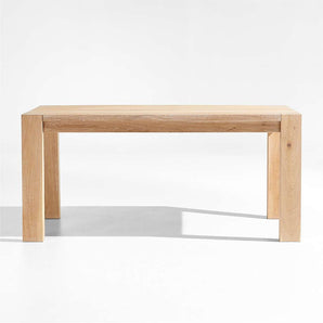 Mesa de comedor Terra de madera maciza de roble blanco natural de 65"